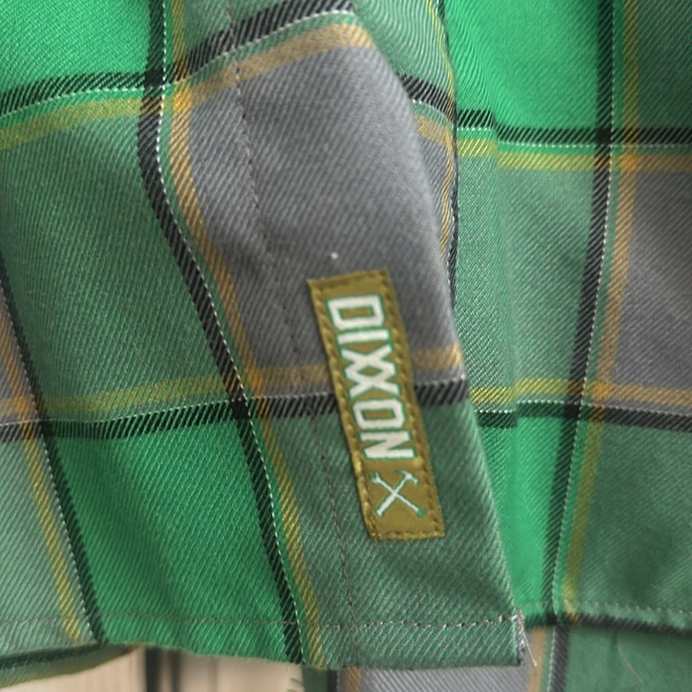 DIXXON Green and Gray Plaid Casual Button Down Shirt - Picture 3 of 4